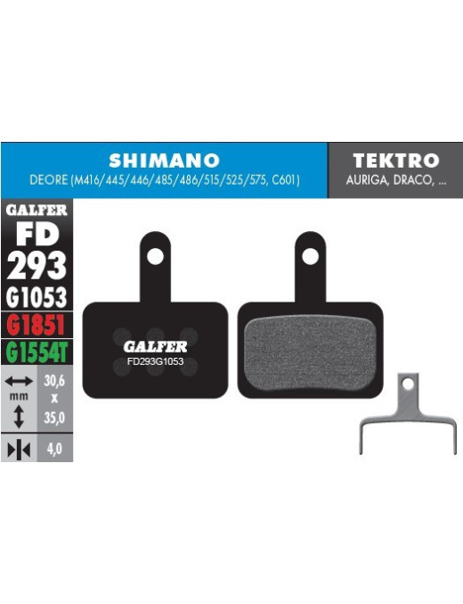 Galfer Pastillas Shimano MT200, serie M300, MT400, MT500, Tektro, TRP (Standard)