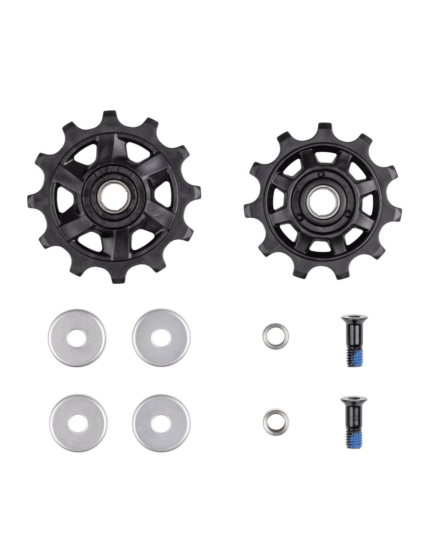 Kit de poleas para desviador trasero, caja Acolyte M, piñón guía de 11 dientes, piñón tensor de 12 dientes.